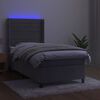 vidaXL Box spring postel s matrac&iacute; a LED světle &scaron;ed&aacute; 90x190 cm samet