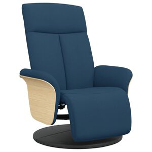 vidaXL Polohovac&iacute; křeslo s podnožkou modr&eacute; textil