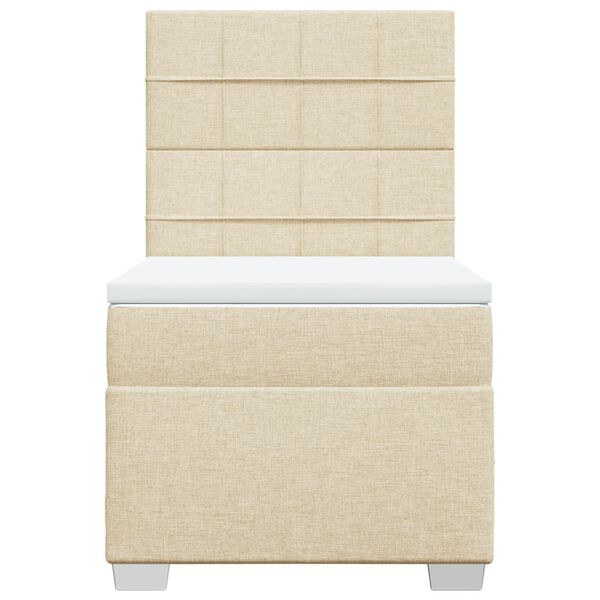 vidaXL Box spring postel s matrac&iacute; kr&eacute;mov&aacute; 90x190 cm textil