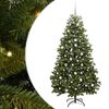 vidaXL Uměl&yacute; v&aacute;nočn&iacute; stromeček 210 cm 300 LED Tepl&aacute; b&iacute;l&aacute; PVC a ocel