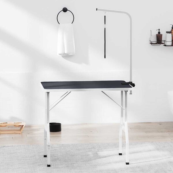 vidaXL Stůl na úpravu a koupání psů a koček nastavitelný s 1 smyčkou