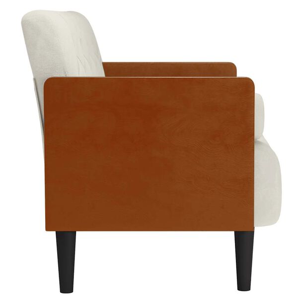 vidaXL Pohovka Loveseat s podhlavn&iacute;kem, kr&eacute;mov&aacute;, 110 cm, samet