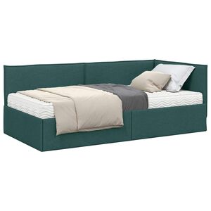 vidaXL Rohov&yacute; r&aacute;m postele s matrac&iacute; 2 ks Tmavě zelen&aacute; 80 x 200 cm