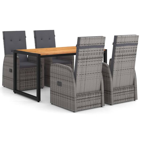 vidaXL 5d&iacute;ln&yacute; zahradn&iacute; j&iacute;deln&iacute; set &scaron;ed&yacute;