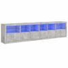 vidaXL Př&iacute;born&iacute;k s LED osvětlen&iacute;m betonově &scaron;ed&yacute; 283 x 37 x 67 cm
