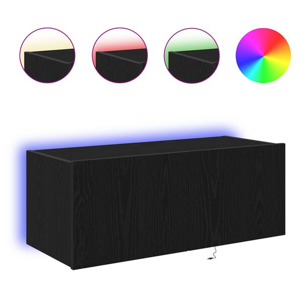 vidaXL TV wall cabinet Čern&yacute; dub 80 x 35 x 31 cm kompozitn&iacute; dřevo