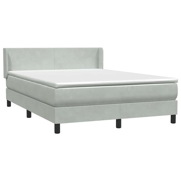 vidaXL Box spring postel s matrac&iacute; světle &scaron;ed&aacute; 160x210 cm samet