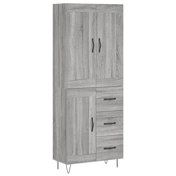 vidaXL Skř&iacute;ň highboard &scaron;ed&aacute; sonoma 69,5 x 34 x 180 cm kompozitn&iacute; dřevo