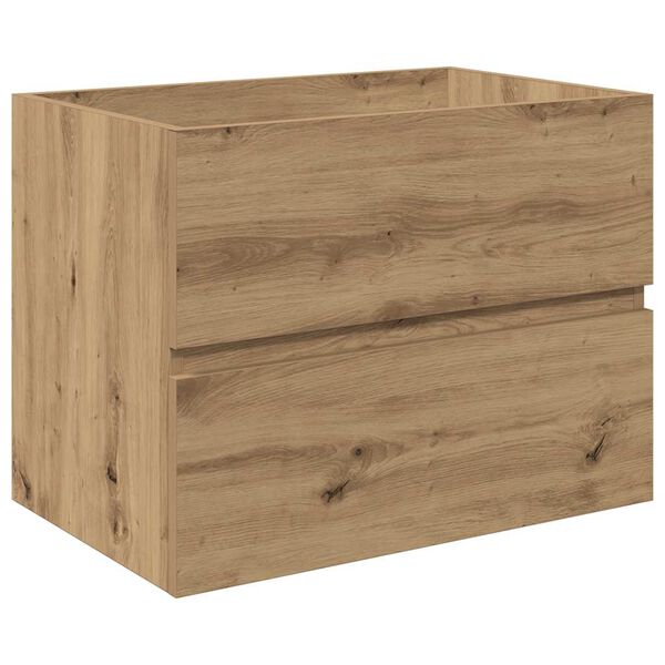 vidaXL Umyvadlov&aacute; skř&iacute;ňka s vestavěn&yacute;m umyvadlem a baterie dub artisan