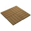 vidaXL Dlažba na terasu 3D design 11 pcs Teak 30 x 30 cm Dřevoplast