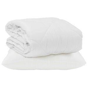 vidaXL Letn&iacute; přikr&yacute;vka s pol&scaron;t&aacute;řem 2 pcs B&iacute;l&aacute; Mikrovl&aacute;kno