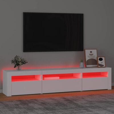 vidaXL TV skříňka s LED osvětlením bílá 195 x 35 x 40 cm