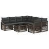 vidaXL Sada zahradn&iacute;ch pohovek 9 ks &Scaron;ed&aacute; a tmavě &scaron;ed&aacute; polyratan