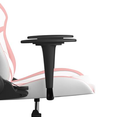 vidaXL Herní židle bílá a růžová umělá kůže