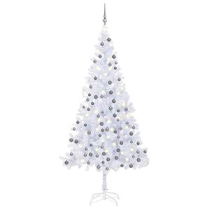 vidaXL Uměl&yacute; v&aacute;nočn&iacute; stromek s LED a sadou koul&iacute; 210 cm 910 větviček