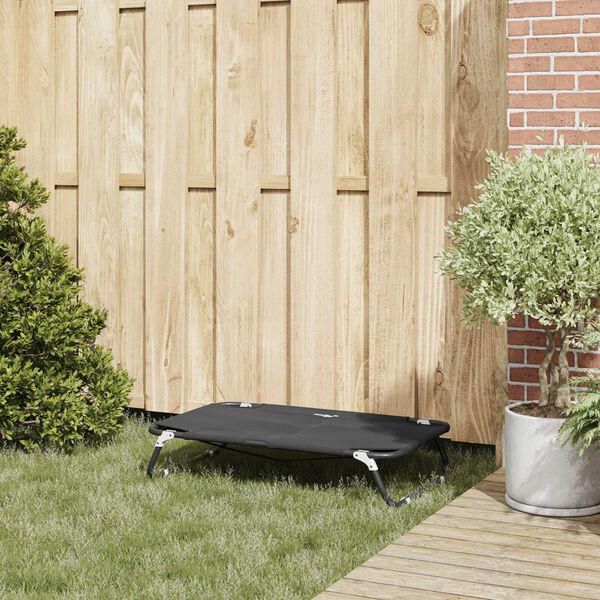 vidaXL Psí postel Černá Střední Oxfordský textil a ocel