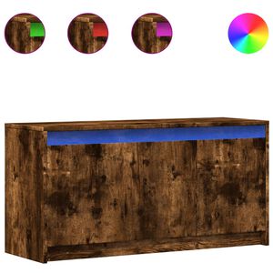 vidaXL TV skř&iacute;ňka s LED kouřov&yacute; dub 100 x 34 x 50 cm kompozitn&iacute; dřevo