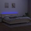 vidaXL Box spring postel s matrac&iacute; a LED kr&eacute;mov&aacute; 200x200 cm textil