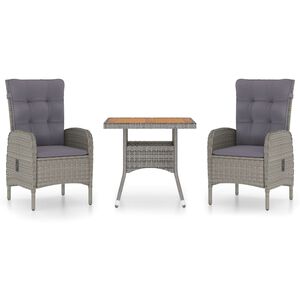 vidaXL 3d&iacute;ln&yacute; zahradn&iacute; j&iacute;deln&iacute; set polyratan a ak&aacute;ciov&eacute; dřevo &scaron;ed&yacute;