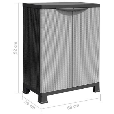 vidaXL Plastová skříňka 68 x 39 x 92 cm ratanový design