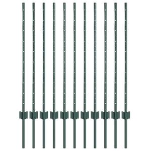 vidaXL Zabudovan&yacute; plotov&yacute; sloupek 11 ks Zelen&aacute; 140 cm