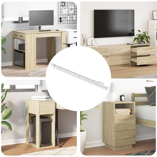 vidaXL Posuvn&iacute;k z&aacute;suvky 12 pcs B&iacute;l&aacute; 450 mm Ocel