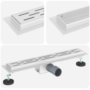 vidaXL Sprchov&yacute; odtok s designem linie Stř&iacute;brn&aacute; 50 cm