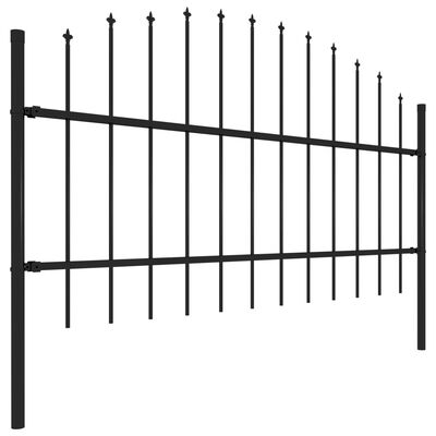 vidaXL Zahradní plot s hroty ocel (0,75–1) x 15,3 m černý