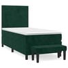 vidaXL Box spring postel s matrac&iacute; tmavě zelen&aacute; 90x200 cm samet