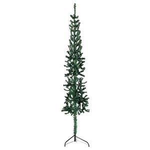 vidaXL &Uacute;zk&yacute; uměl&yacute; polovičn&iacute; v&aacute;nočn&iacute; stromek se stojanem zelen&yacute; 150 cm