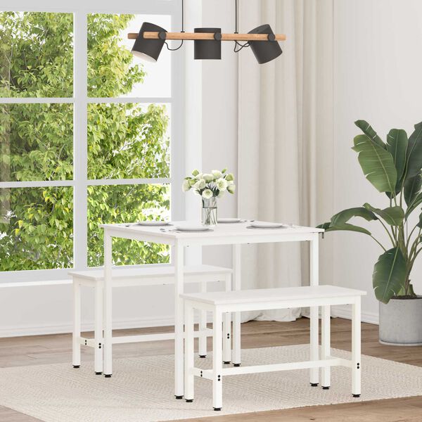 vidaXL J&iacute;deln&iacute; stůl B&iacute;l&aacute; 80 x 80 x 75 cm Masivn&iacute; borov&eacute; dřevo