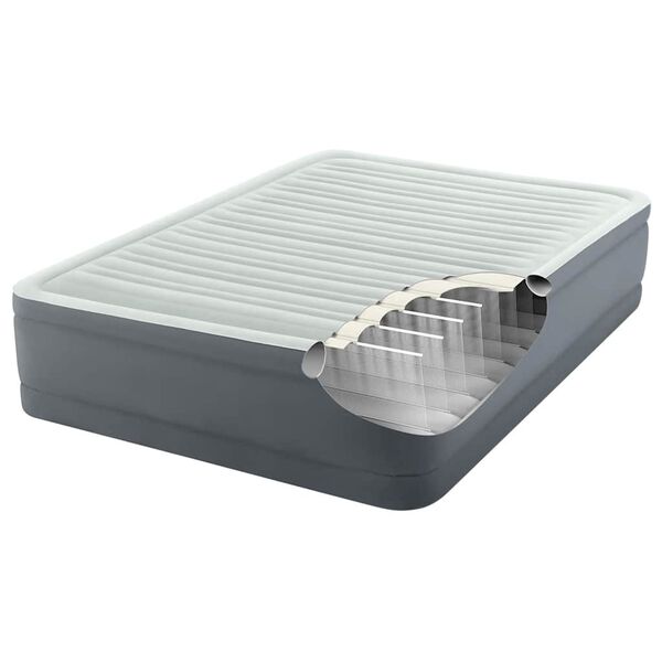 Intex Nafukovací postel PremAire bílá a šedá queen size 152x203x46 cm