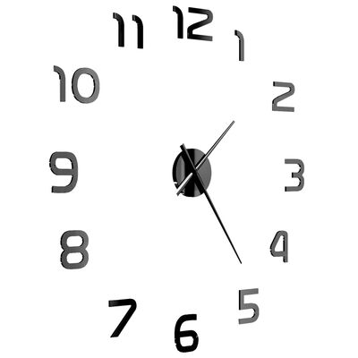 vidaXL 3D Nástěnné hodiny s moderním designem 100 cm XXL černé