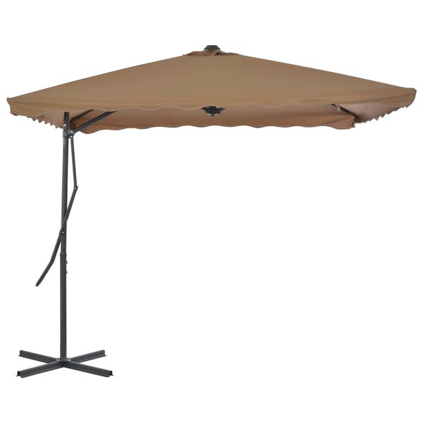 vidaXL Zahradní slunečník s ocelovou tyčí 250 x 250 cm taupe