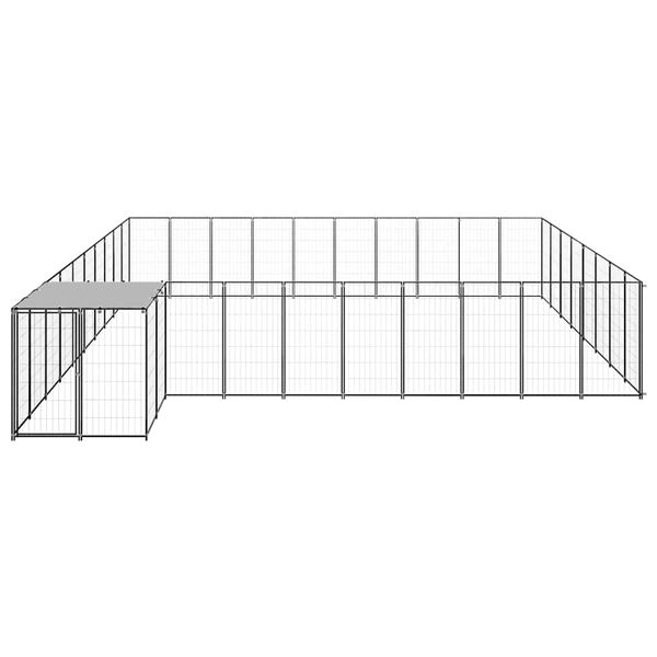 vidaXL Ps&iacute; kotec čern&yacute; 25,41 m&sup2; ocel
