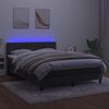 vidaXL Box spring postel s matrac&iacute; a LED tmavě &scaron;ed&aacute; 140x190 cm samet