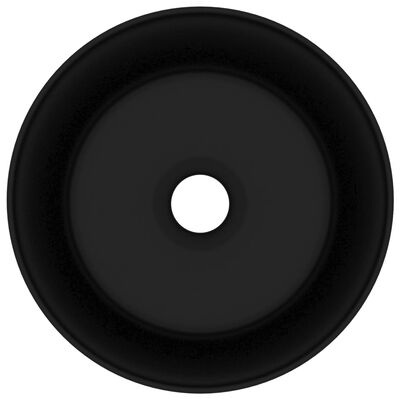 vidaXL Luxusní umyvadlo kulaté matné černé 40 x 15 cm keramické