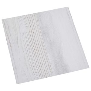 vidaXL Samolepic&iacute; podlahov&aacute; prkna B&iacute;l&aacute; a dřevo 30,5 x 30,5 cm 20 ks