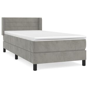 vidaXL Box spring postel s matrac&iacute; světle &scaron;ed&aacute; 80 x 200 cm samet