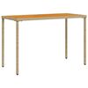 vidaXL Zahradn&iacute; stůl s ak&aacute;ciovou deskou b&eacute;žov&yacute; 115x54x74 cm polyratan