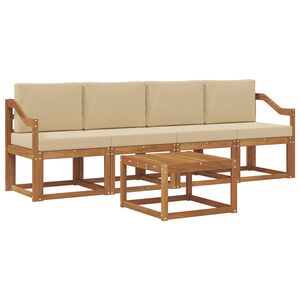 vidaXL Venkovn&iacute; pohovkov&aacute; souprava 5 pcs Přirozen&aacute; a B&eacute;žov&aacute;