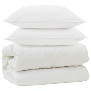 vidaXL Duvet s pol&scaron;t&aacute;ři s pol&scaron;t&aacute;řem 3 pcs B&iacute;l&aacute; Mikrovl&aacute;kno