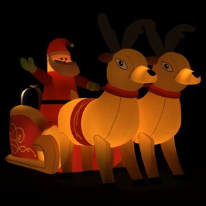 vidaXL V&aacute;nočn&iacute; nafukovac&iacute; Santa a sobi s LED diodami 130 cm