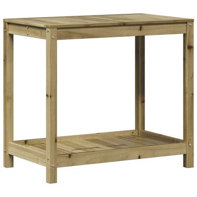 vidaXL Přesazovací stůl s policí 82,5x50x75 cm impregnovaná borovice
