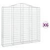 vidaXL Klenut&eacute; gabionov&eacute; ko&scaron;e 6 ks 200x30x180/200cm pozinkovan&eacute; železo