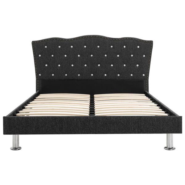 vidaXL Postel s matrac&iacute; tmavě &scaron;ed&aacute; textil 140 x 200 cm