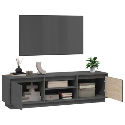 vidaXL TV skříňka šedá 140 x 35 x 40 cm masivní borové dřevo