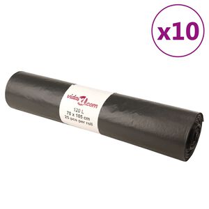 vidaXL Pytle na odpadky 250 ks čern&eacute; 120 l