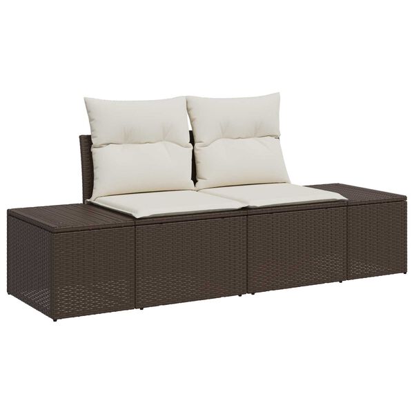 vidaXL Zahradn&iacute; sofa s pol&scaron;t&aacute;řem Hněd&aacute; 184 x 62 x 69 cm polyratan