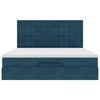 vidaXL Osmansk&yacute; r&aacute;m postele s matrac&iacute;es tmavě modr&aacute; 160x200cm samet